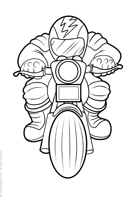 Plansa de colorat cu Motocicleta 12 4